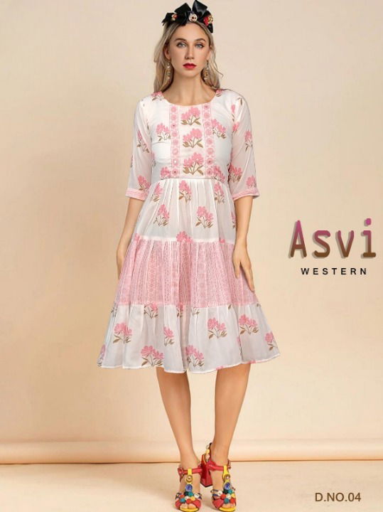 Asvi Arya Mirror Thread Work Muslin Tunic Style Kurti Wholesale Price In Surat